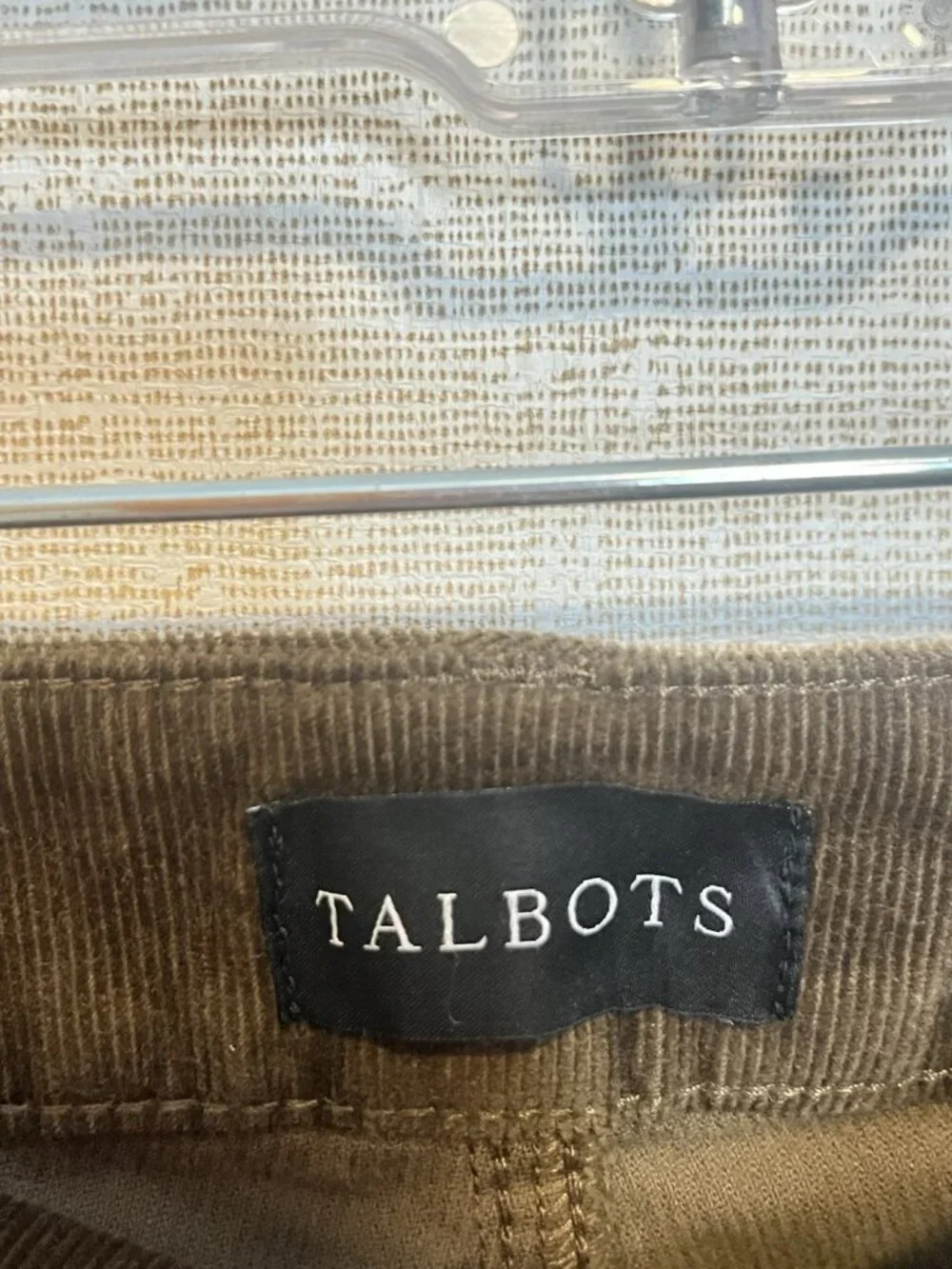 Talbots 2P Corduroy Straight Leg Pants Brown Petite Stretch 5 Pocket Fall Preppy